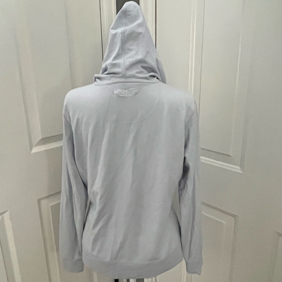 Straight Down Long Sleeve‎ Cotton Hoodie Women Medium Golf Bank Logo Light Blue - Picture 4 of 13